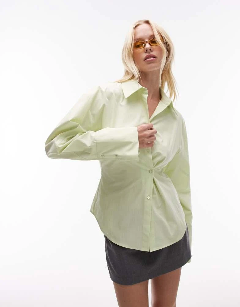 Topshop asymmetric placket cinch shirt in green  On Sale Now with Up to  46% Off | Discover Exclusive Deals & Savings at BeyondStyle  Authentic  Topshop Home|women with Limited-Time Discounts, Free
