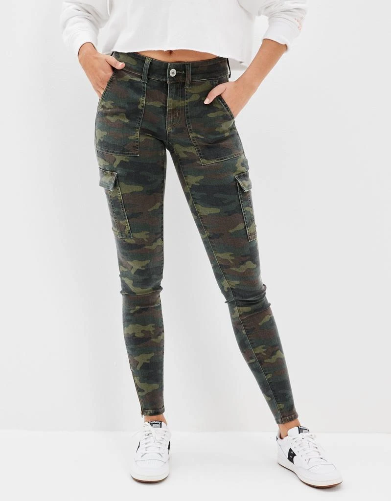 American Eagle Outfitters AE Ne(x)t Level Low-Rise Cargo Camo Jegging 1