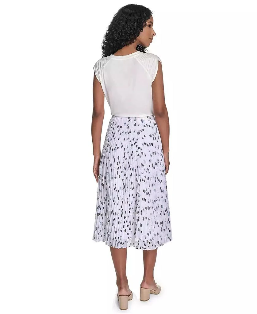 Calvin Klein Petite Dot-Print Pleated Midi Skirt 5