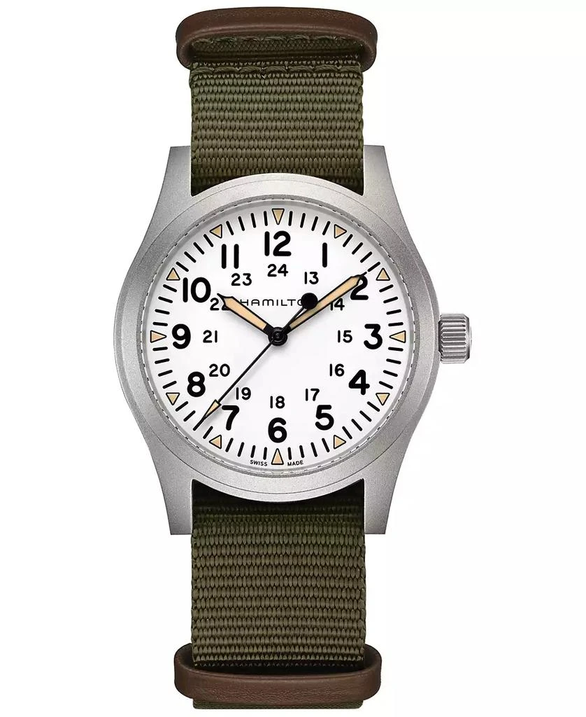 Hamilton Men's Swiss Khaki Field Green Textile Strap Watch 42mm 1