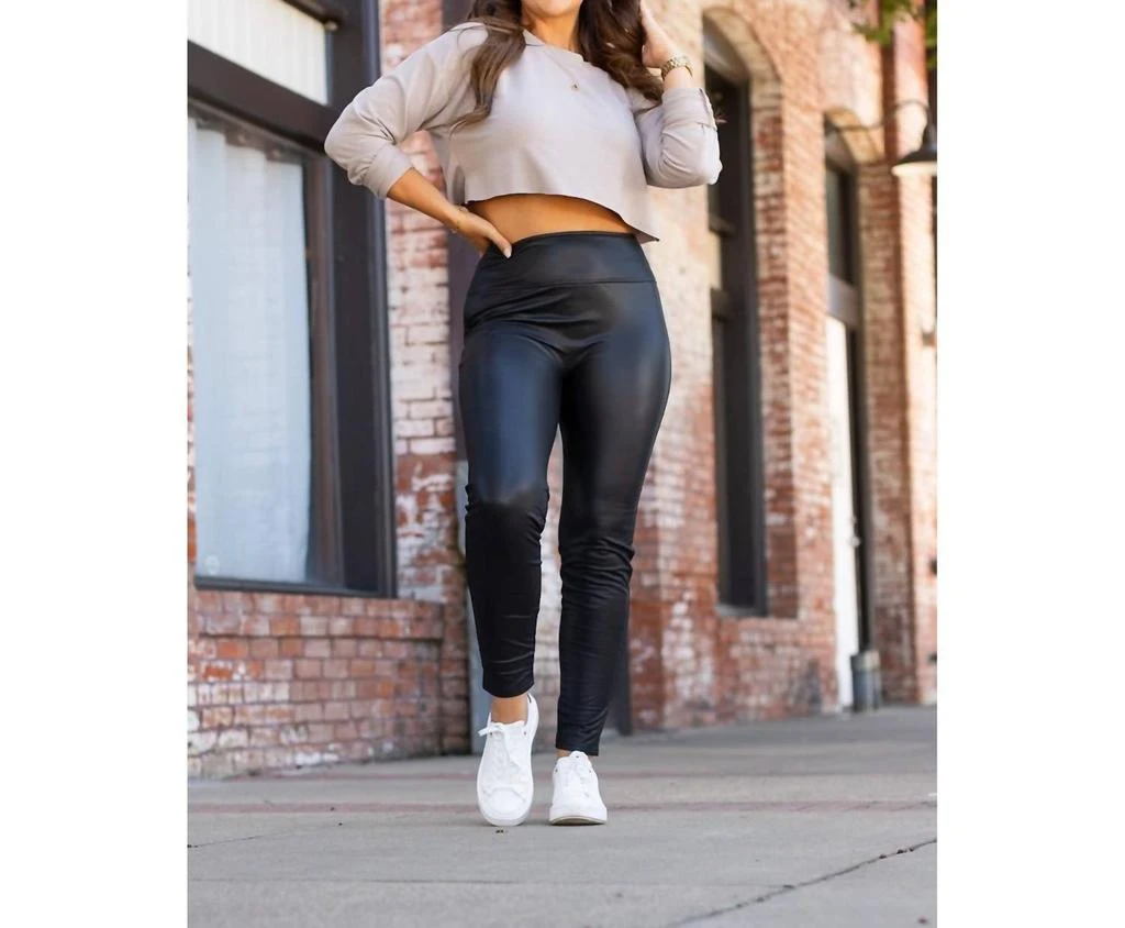 Julia Rose Julia Rose - Farrah High-waisted Faux Leather Leggings