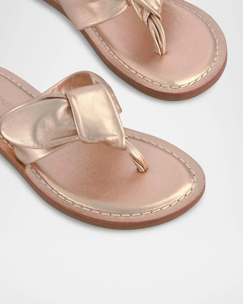 Bernardo Laia Metallic Knotted Bow Thong Sandals 4