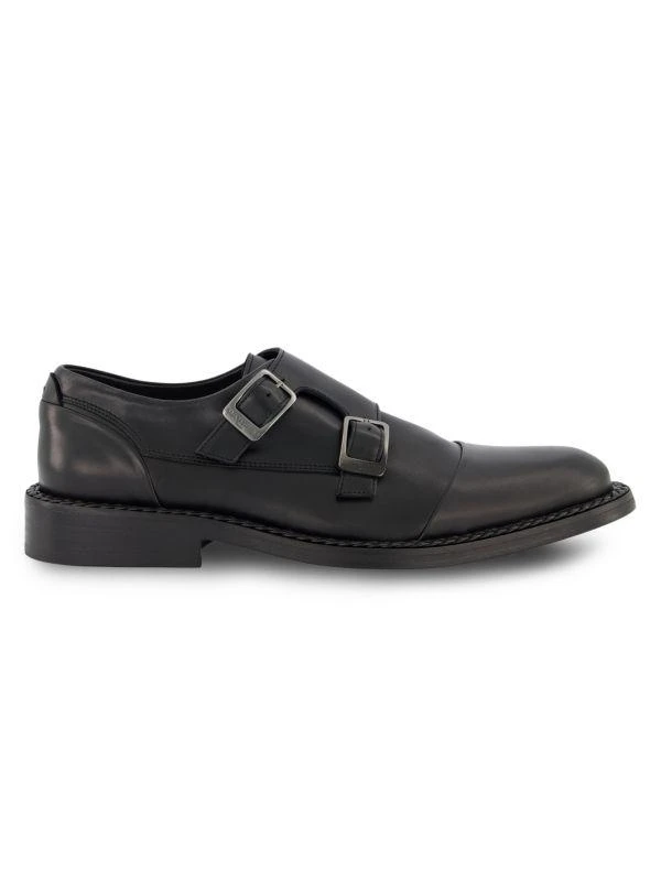 Karl Lagerfeld Paris White Label Leather Double Monk Strap Shoes 1
