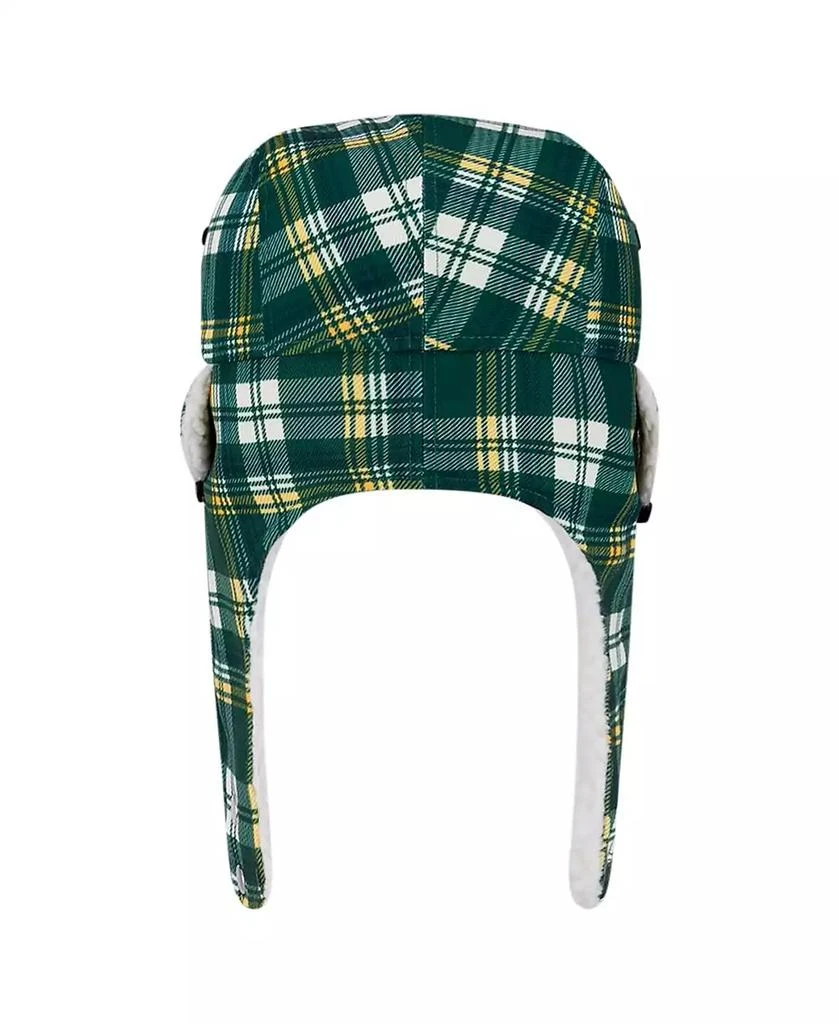 New Era Green Green Bay Packers Sideline Plaid Sherpa Trapper Hat 2