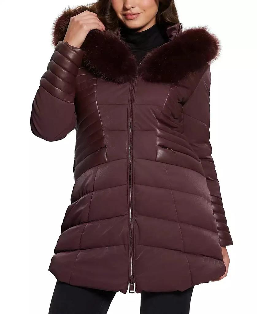 GUESS Women's Oxana Hooded Puffer Jacket 3