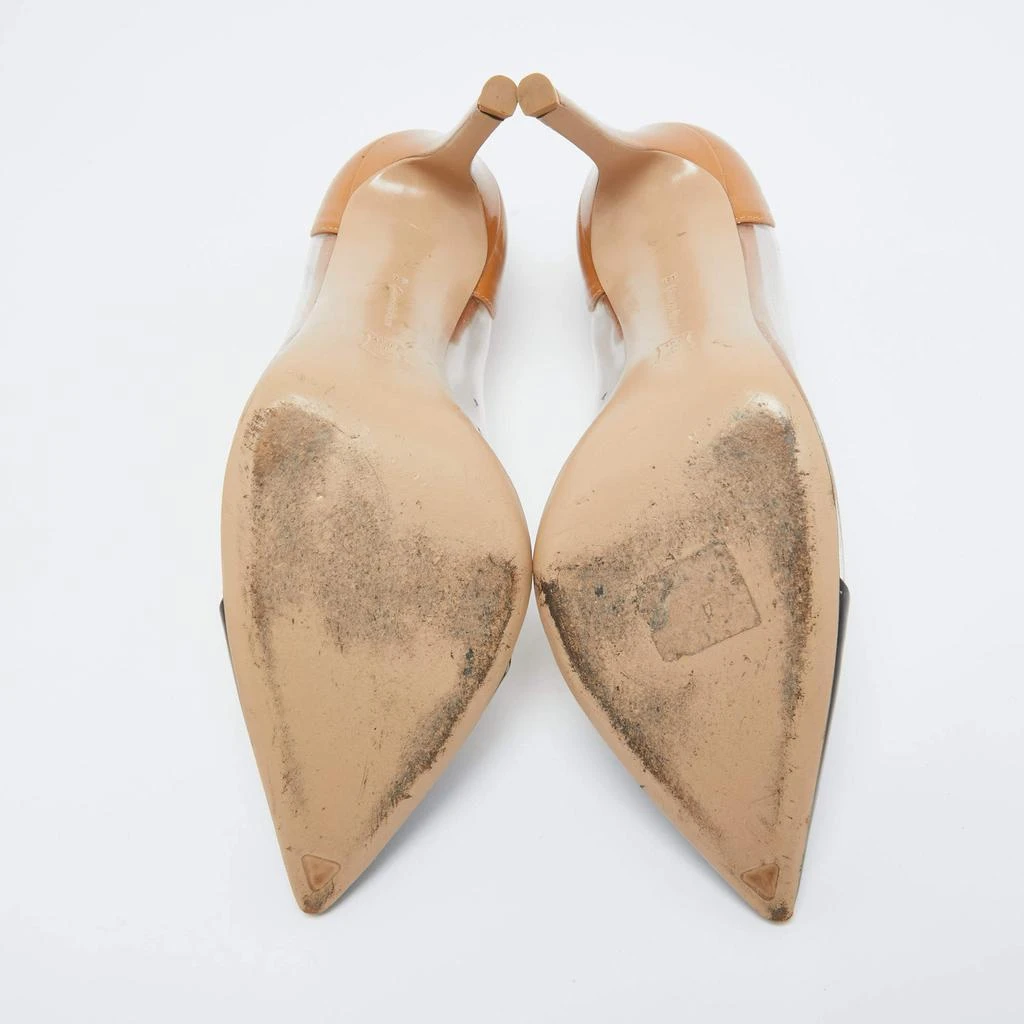 Gianvito Rossi Gianvito Rossi Nude/Black Patent Leather And PVC Plexi Pointed Toe Pumps Size 38 6