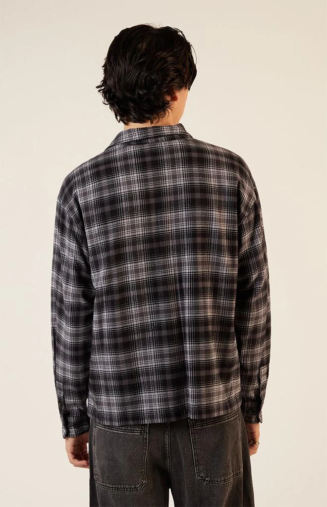 PacSun Gray Graphic Flannel Shirt 3