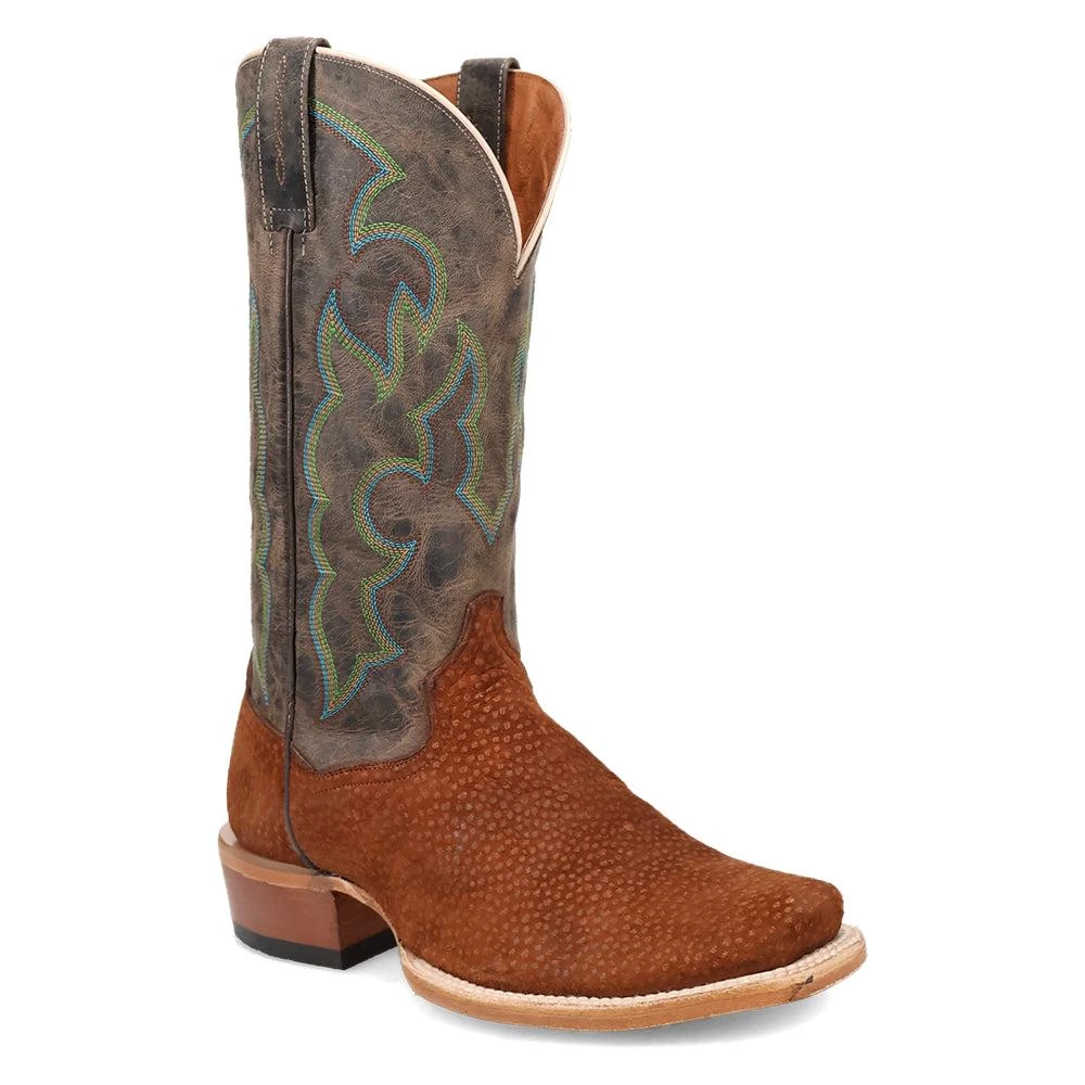 Dan Post Boots Cappy Carpincho Embroidered Square Toe Pull On Cowboy Boots 2