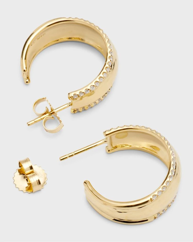 Ippolita 18K Stardust Goddess Hammered Dome Huggie Earrings 4