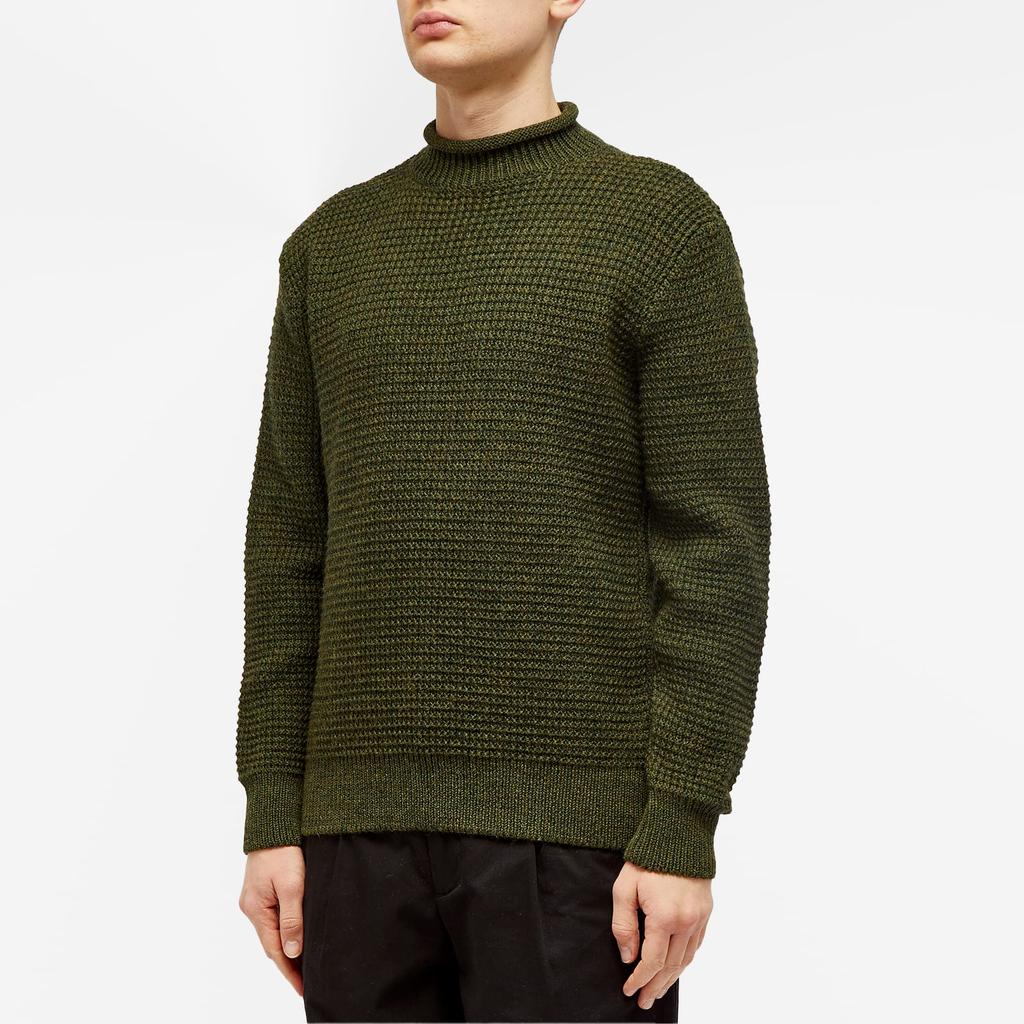 SUNSPEL Fisherman’s Sweater Made in UK Men's Merino Fisherman Jumper in Navy | Sunspel