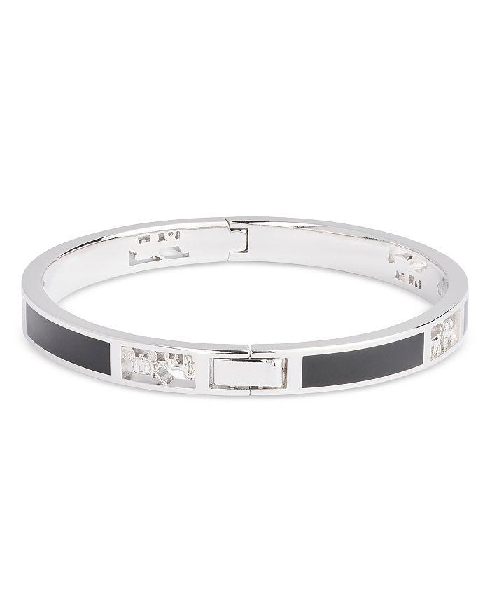 Coach Enamel Bottle Cap Black Leather Bracelet - Fashion