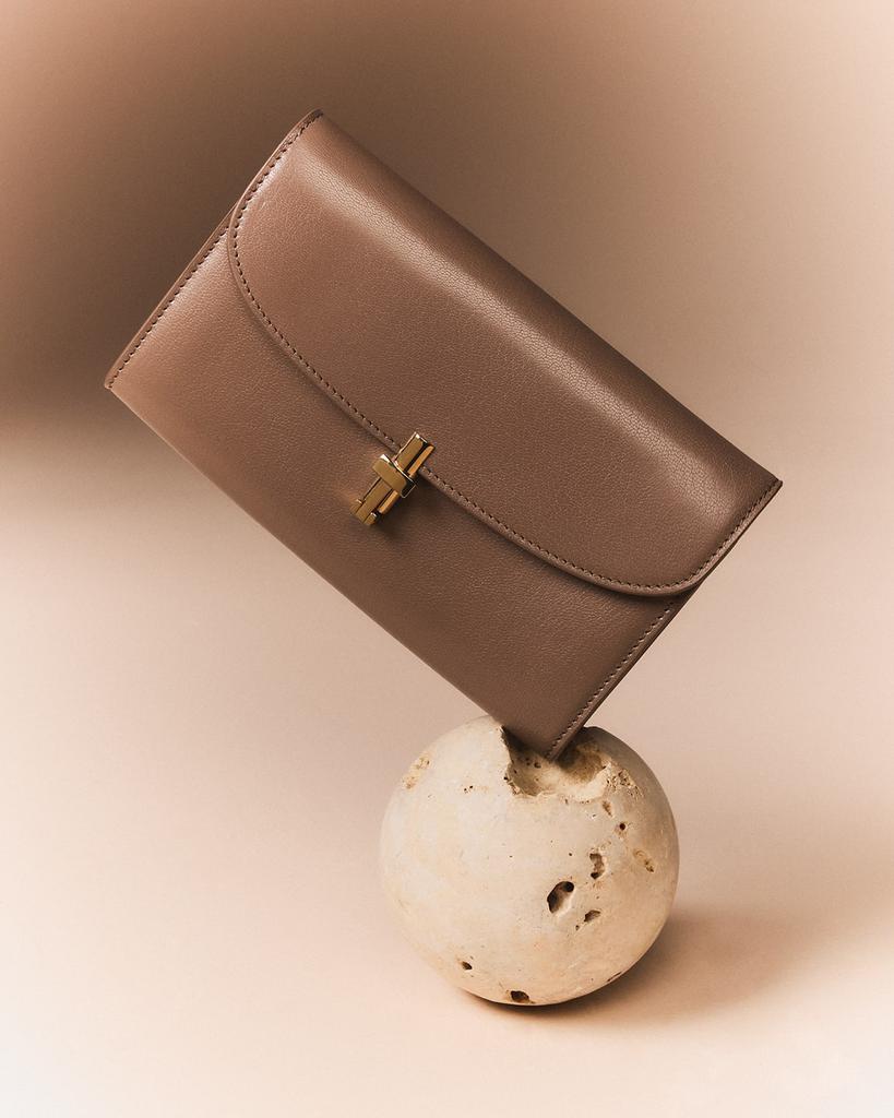 The Row Sofia Continental Wallet in Shiny Kid Leather