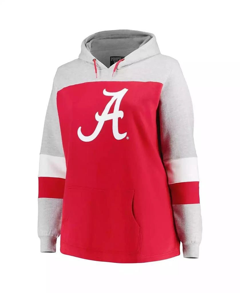 Profile Women's Crimson Alabama Crimson Tide Plus Size Color-Block Pullover Hoodie 2