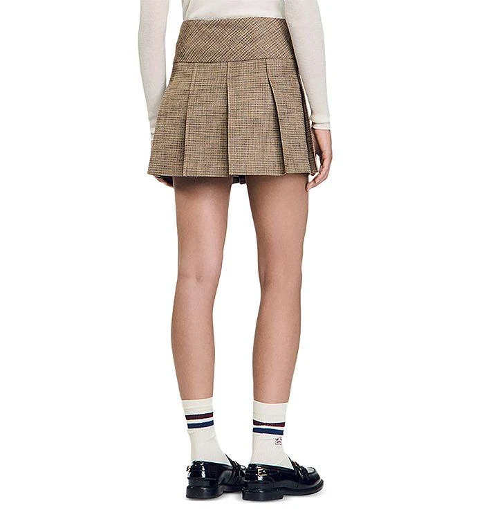 Sandro Cary Houndstooth Pleated Skirt 3