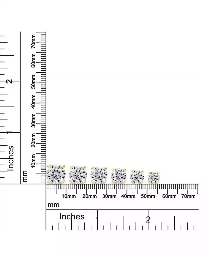 Bling Jewelry Set of 2 Round Solitaire CZ Cubic Zirconia Stud Earrings Gold Plated .925 Sterling Silver 5-10MM 4