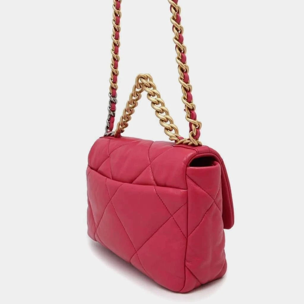 Chanel Chanel Pink Lambskin Leather 19 Flap Chain Shoulder Bag 3