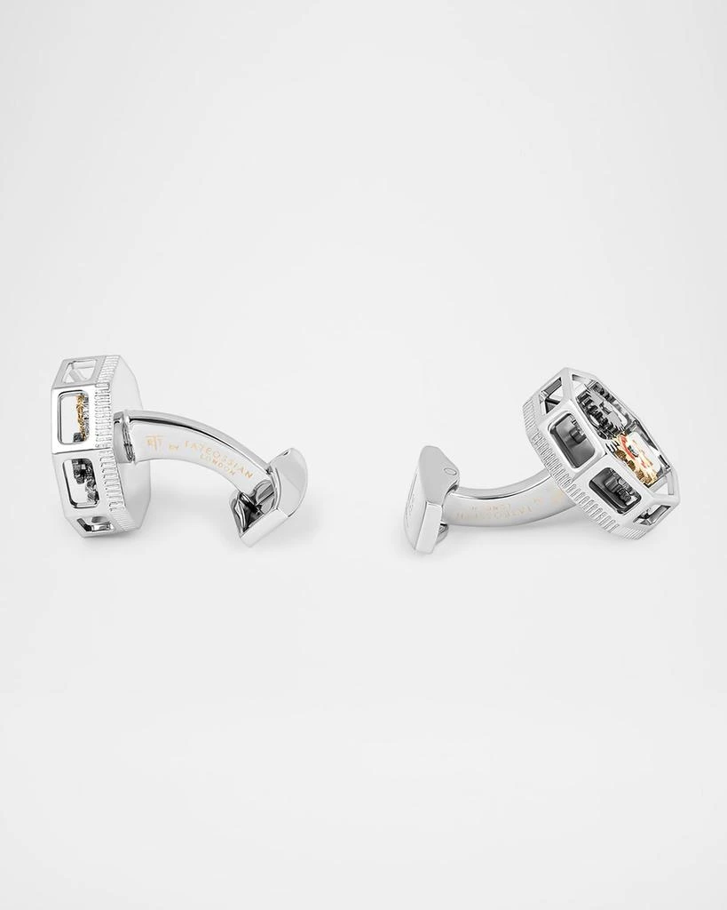 Tateossian Men
s Palladium and Rose-Tone Hexagonal Octo Gear Cufflinks 3