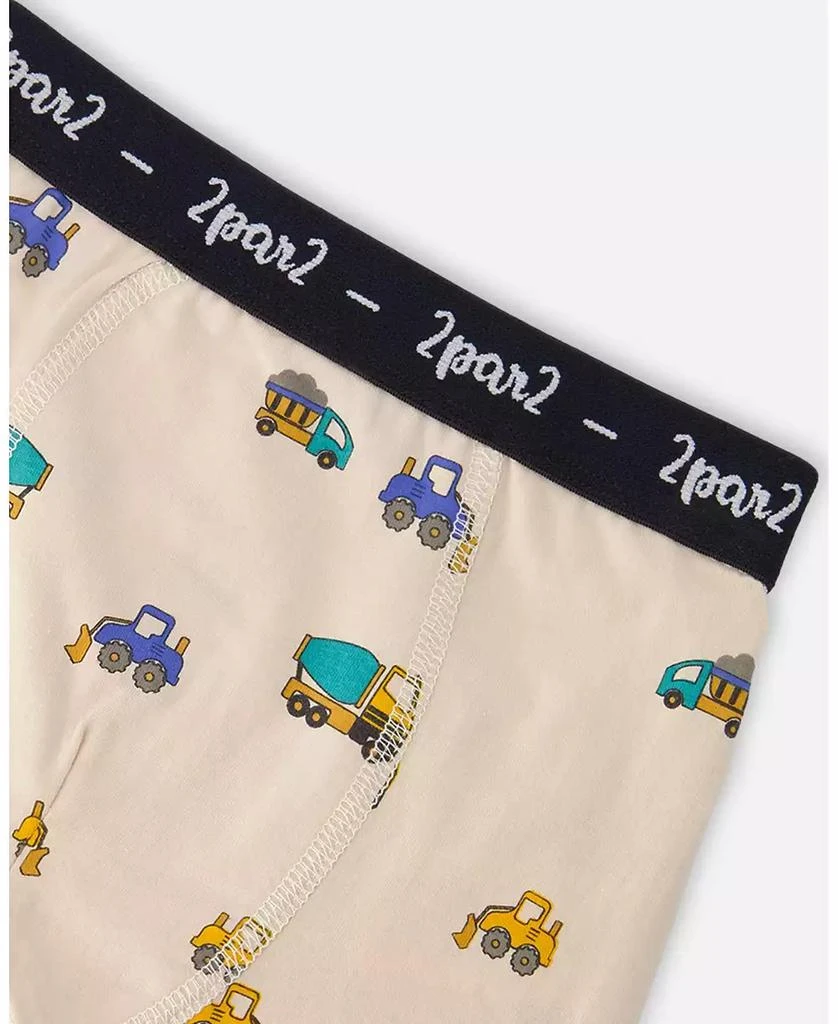Deux par Deux Boy Cotton Boxer Truck Print 3