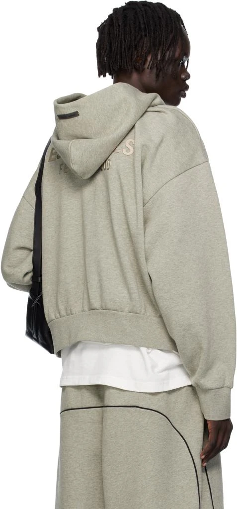 Essentials Gray Classic Fit Fleece Zip-Up Hoodie 3