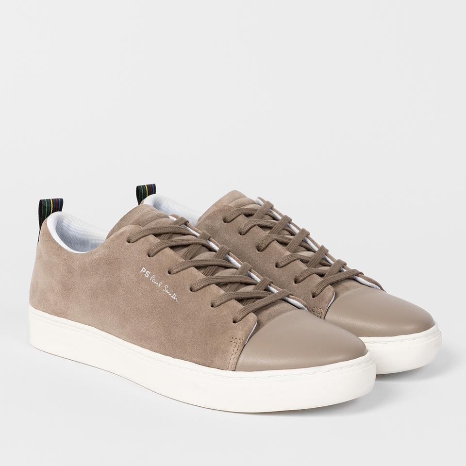 undefined PS PAUL SMITH MEN'S LEE LEATHER CUPSOLE TRAINERS - TAUPE