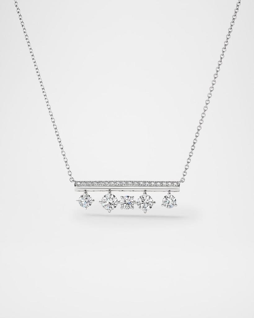 Hearts On Fire 18K White Gold Barre Floating Diamond Pave Pendant Necklace