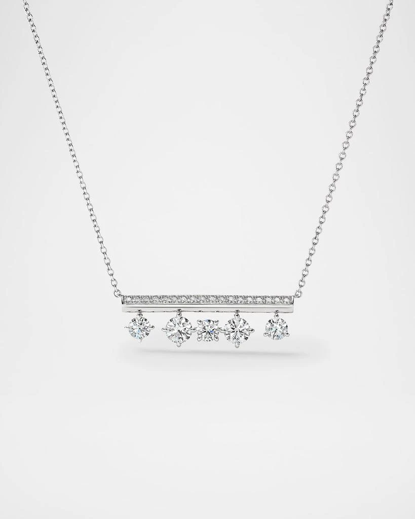 Hearts On Fire 18K White Gold Barre Floating Diamond Pave Pendant Necklace 1