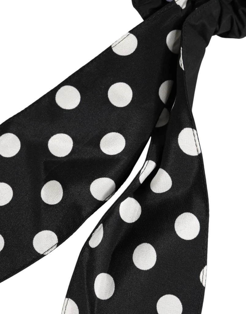 Dolce 
Gabbana Cotton Polka Dot Scarf Tie Accessory Hair Women
s Scrunchie 2