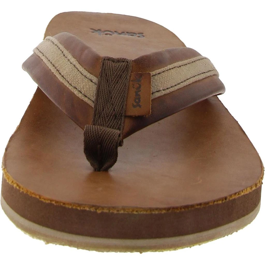 Sanuk Hullsome Mens Leather Flip-Flops 4