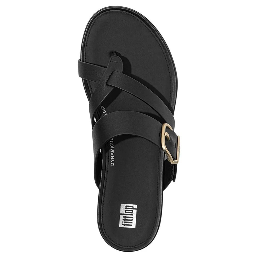 FitFlop Women's Gracie Buckle Leather Strappy Toe-Post Sandals 4