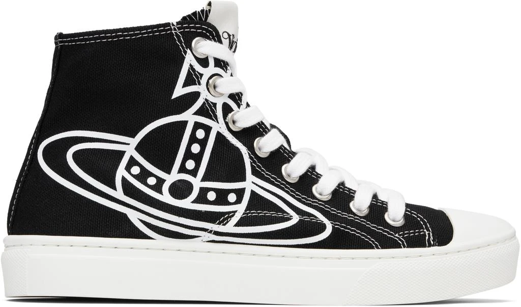 Vivienne Westwood Black Plimsoll High Top Canvas Sneakers 1