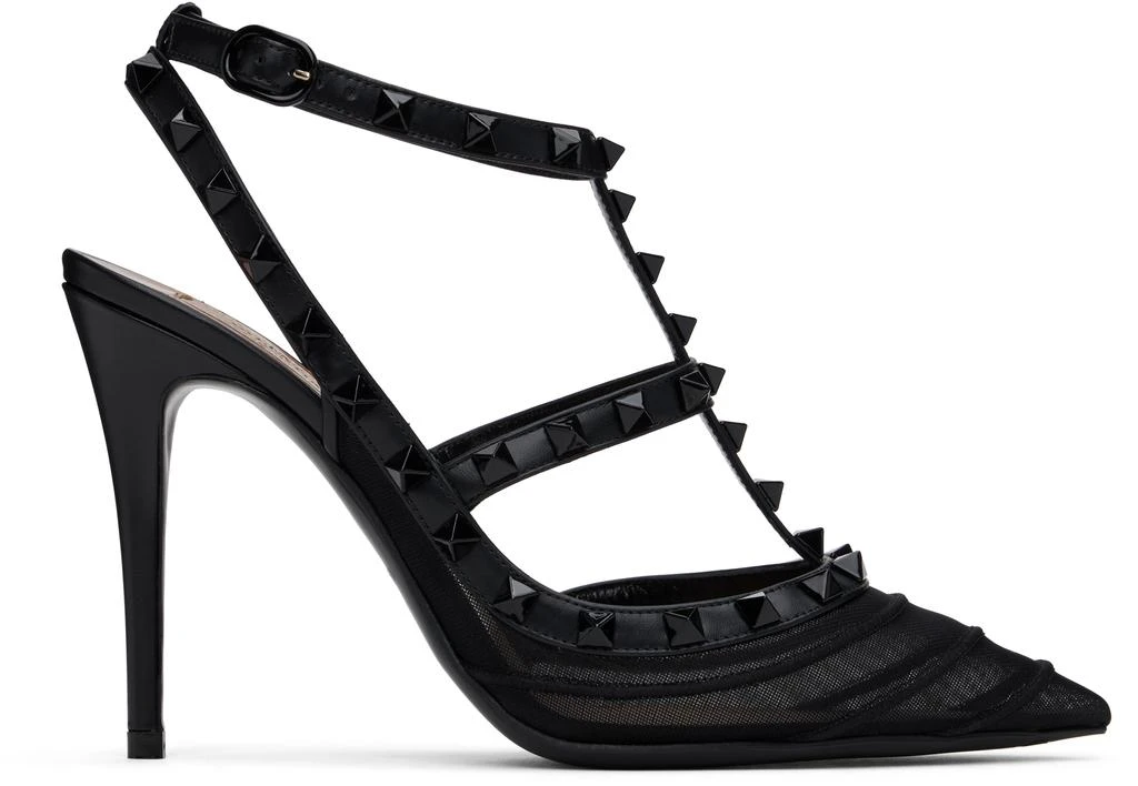 Valentino Black Rockstud Mesh 100mm Heels 1