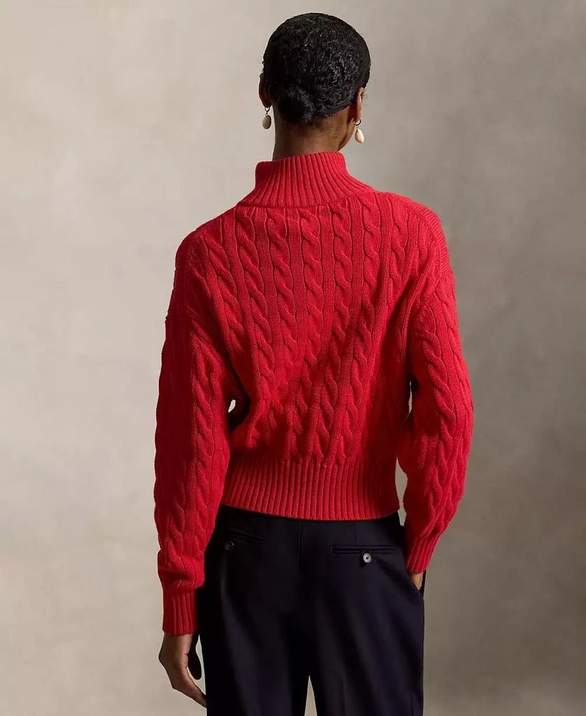 Ralph Lauren Women's Cable-Knit Cotton Quarter-Zip Sweater 6