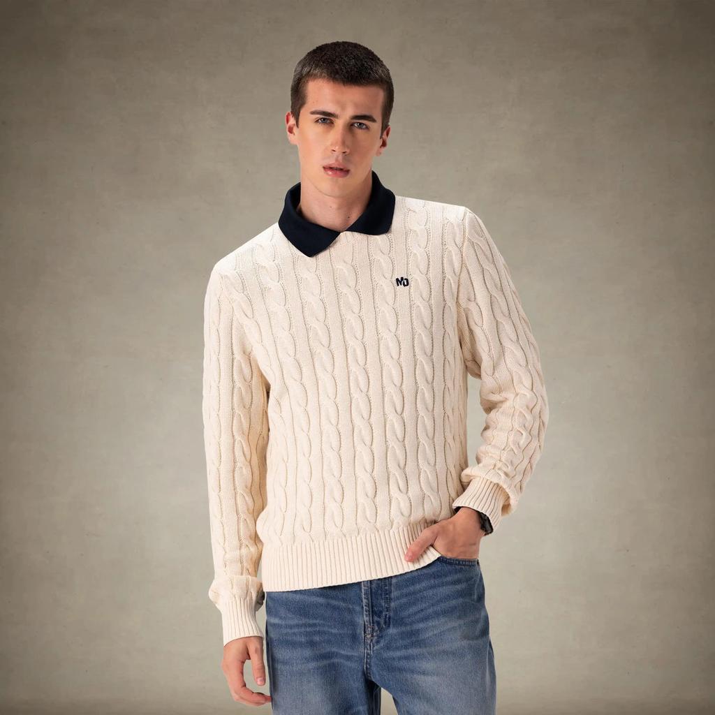 Members Only Men's Crew Neck Cable Sweater