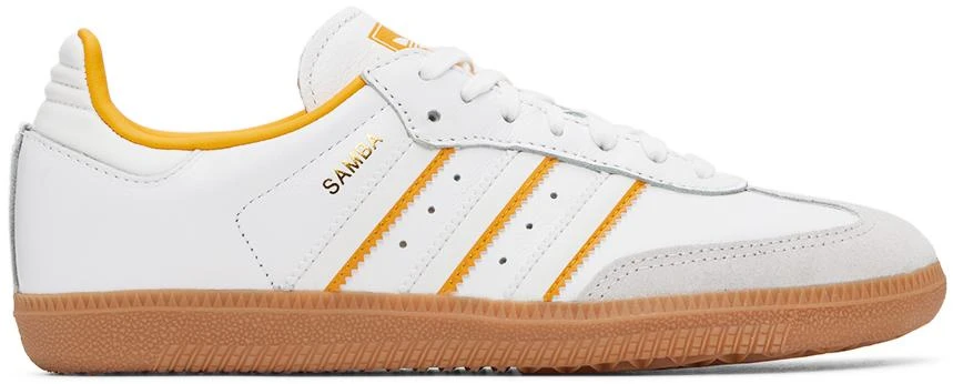 Adidas Big Kids White & Orange Samba OG Sneakers 1