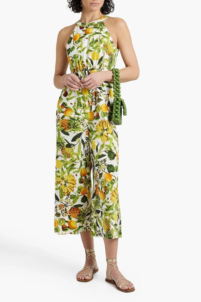 Cara Cara Savannah cropped printed cotton-poplin wide-leg jumpsuit 2