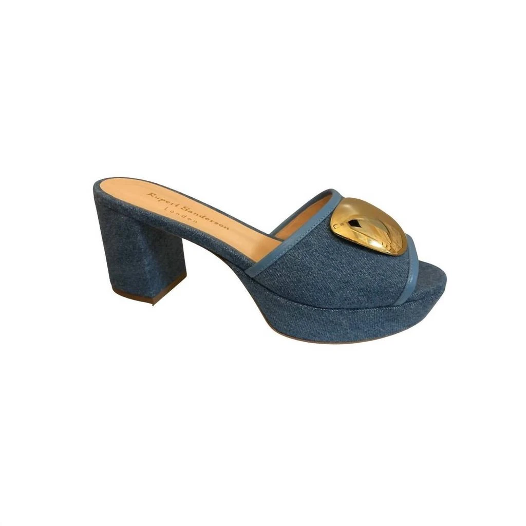 Rupert Sanderson Merapi Denim Gold Chrome In Indigo Blue 2
