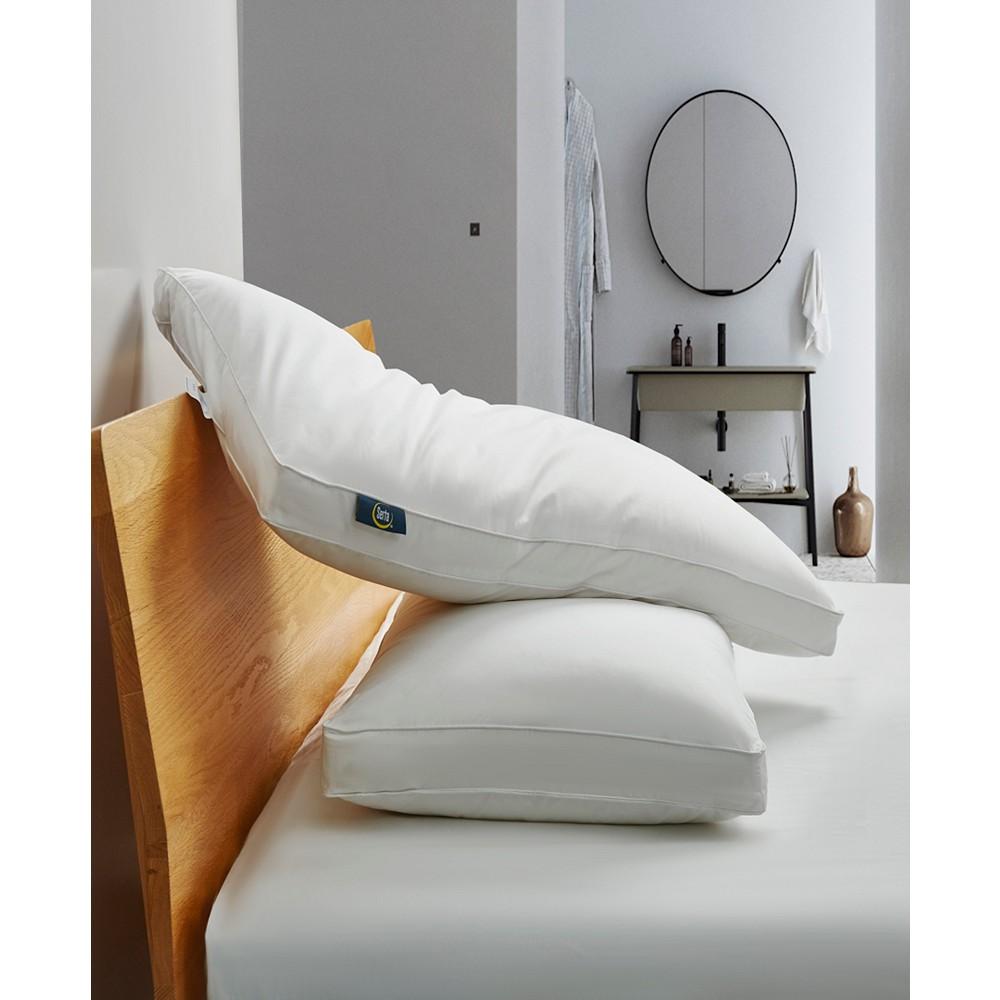 Serta White Goose Feather & Down Fiber Side Sleeper 2-Pack Pillow, Standard/Queen