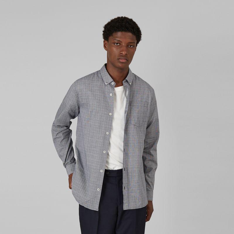 L'Exception Paris Prince of Wales Chequered Shirt in Japanese cotton Grey L'EXCEPTION PARIS