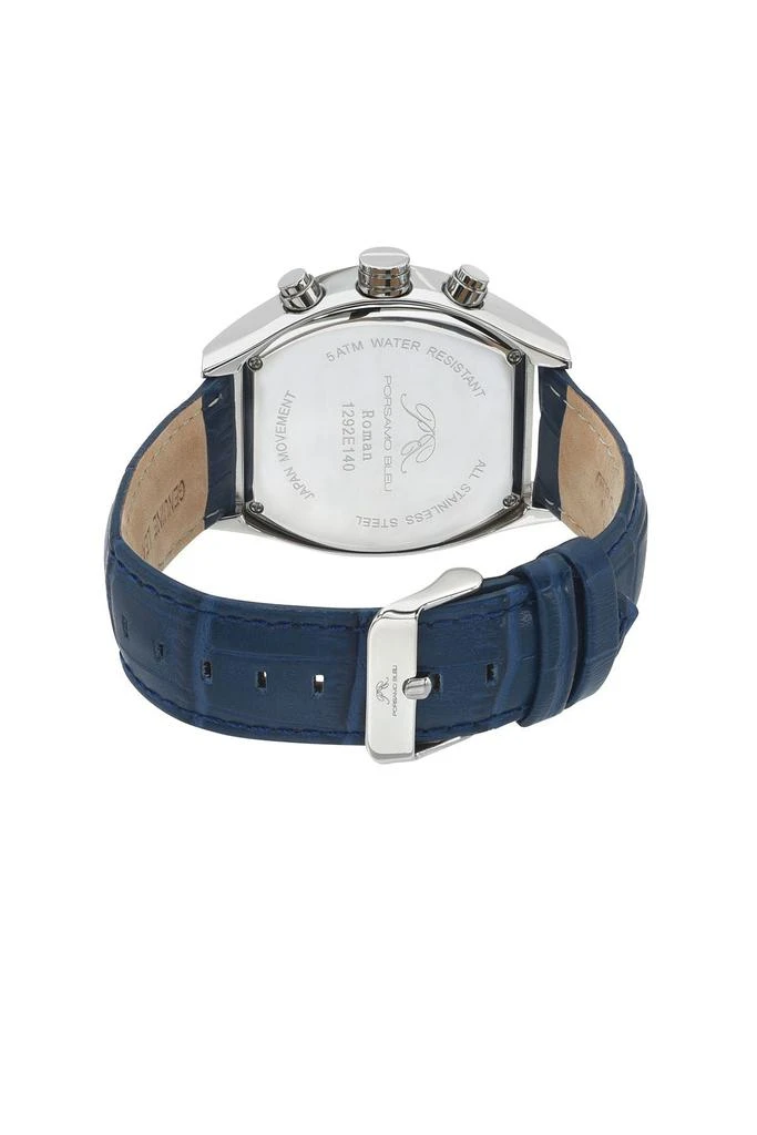 Porsamo Bleu Roman Genuine Leather Silver Tone & Blue Men's Watch 1292EROL 4
