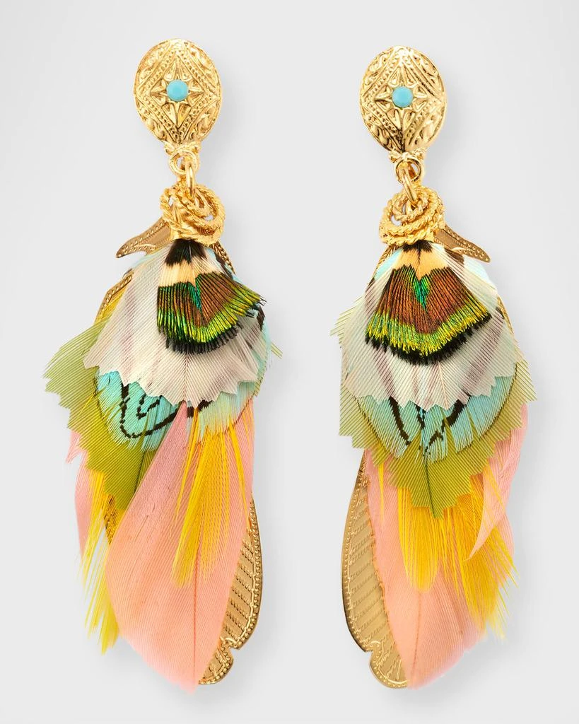 GAS Bijoux Sao Feather Drop Earrings 1
