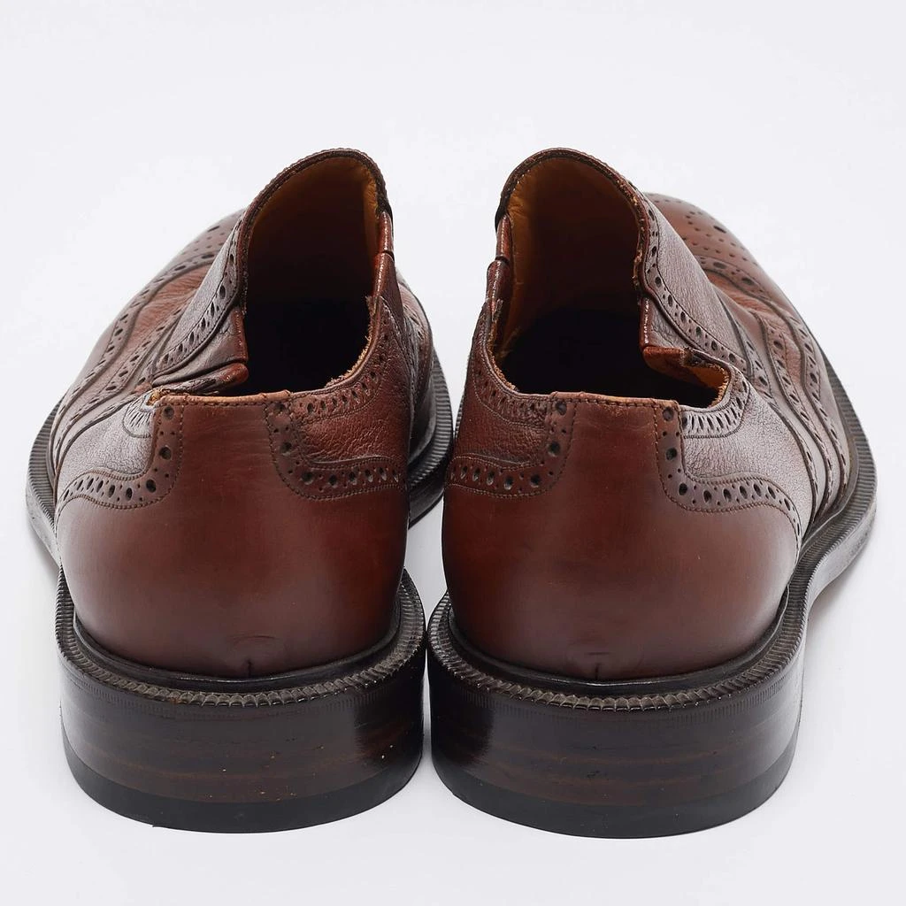Gucci Gucci Brown Brogue Leather Slip On Oxford Size 45.5 5