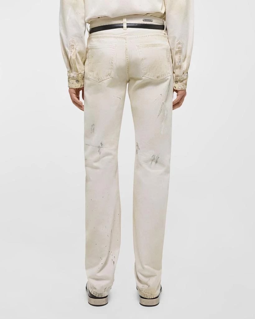 Helmut Lang Men's Low-Rise Jeans with Paint Splatter 3