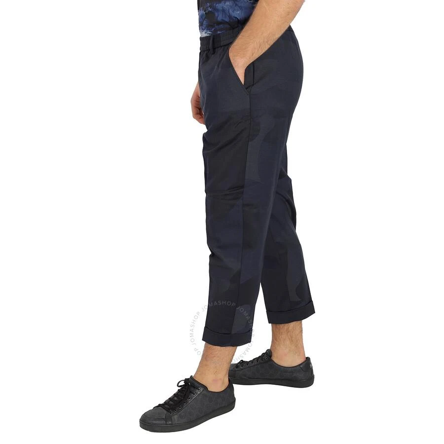 Emporio Armani Men's Blue Camouflage Pants In Wool Blend 2