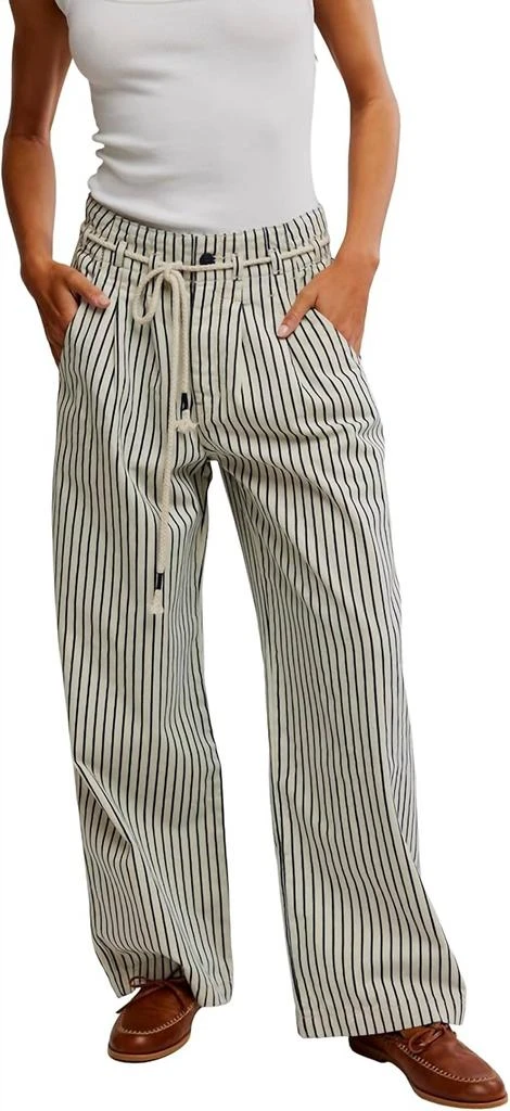Free People Dakota Cinched Railroad Jeans In Washed Railroad 1