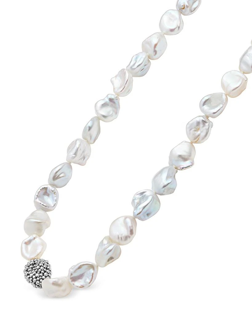 LAGOS Sterling Silver Luna Keshi Pearl & Caviar Bead Long Strand Necklace, 34" 5