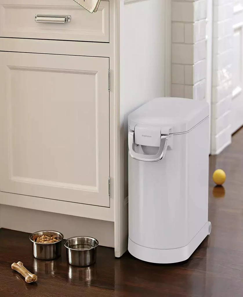simplehuman Medium Pet Food Can, White Stainless Steel 4
