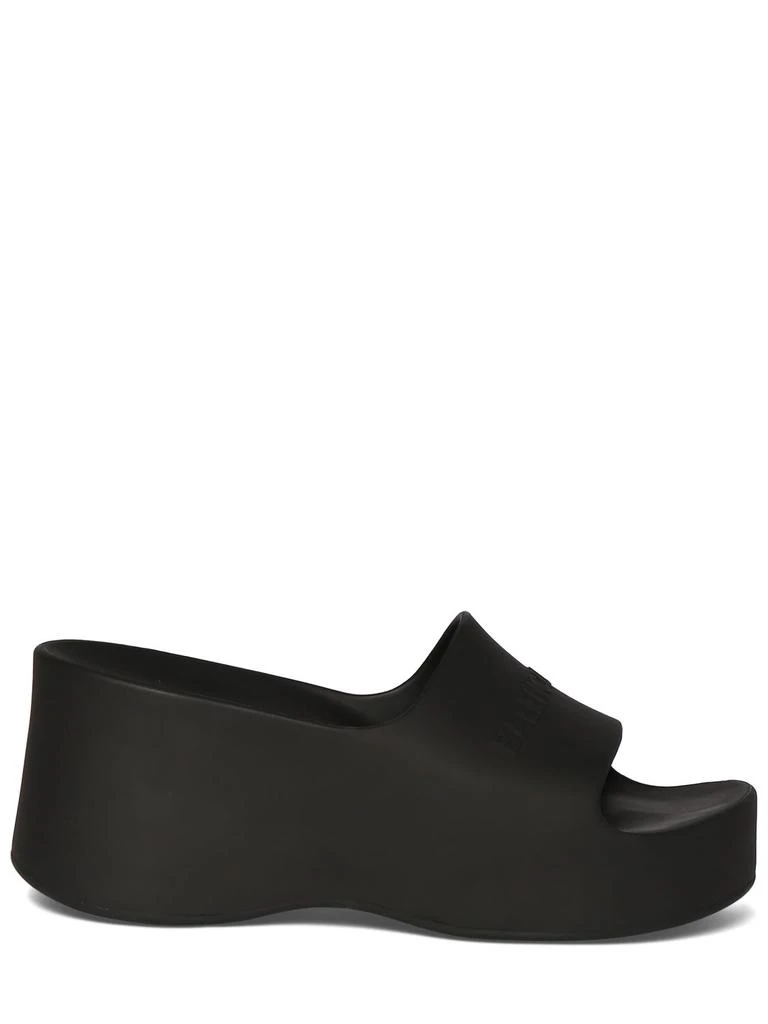 Balenciaga 60mm Chunky Wedge Rubber Sandals 1