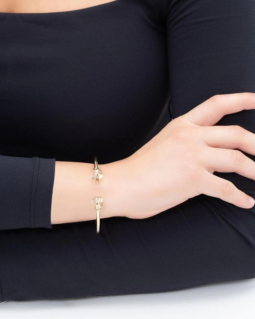 L. Klein 18K Yellow Gold Prisma Crystal Quartz Bangle Bracelet 2