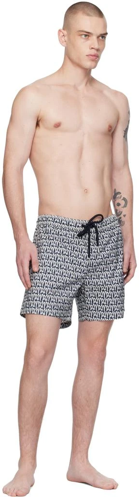 Moncler Navy & White Printed Swim Shorts 5