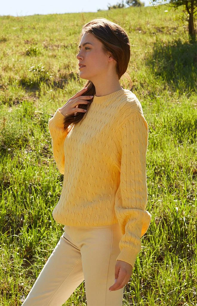 John Galt Yellow Brianna Cable Knit Sweater 2